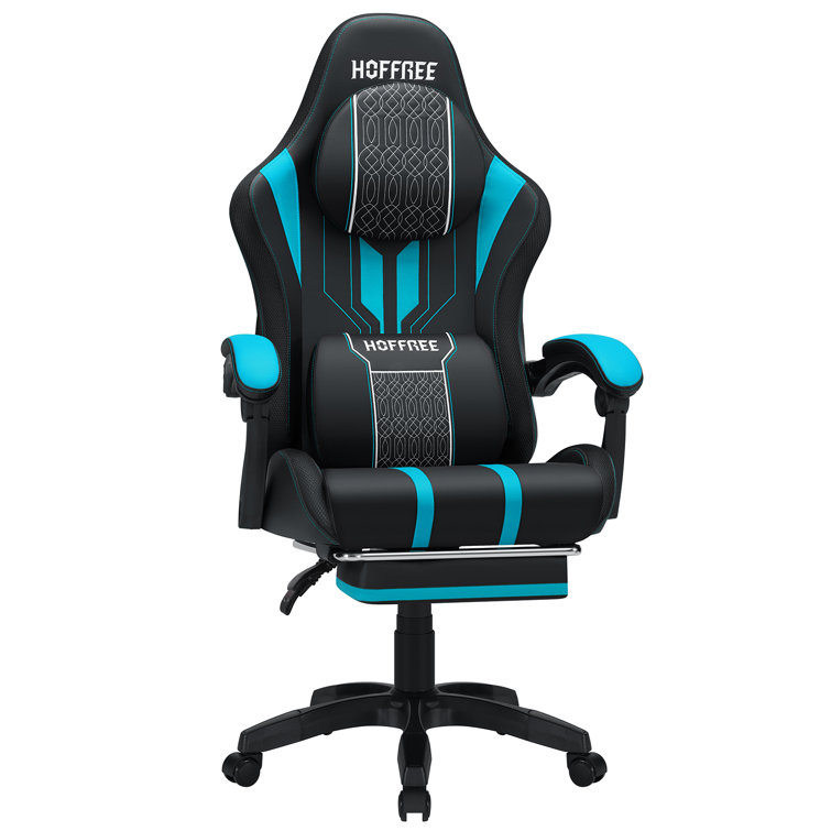 Hoffree Extra Wide Gaming Chair Ergonomic Racing Chair with Bluetooth Speakers